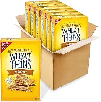 Wheat Thins Original Snacks, Whole Grain Wheat Crackers, Bulk Snack Crackers, 6-8.5 oz Boxes