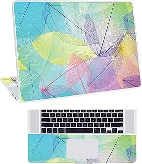 Floral D28 Top+Wrist Pad Vinyl Laptop Skin/Sticker/Cover for 14 Inches Laptops Laminated-Removable-HD Quality Compatible for Hp-Dell-Sony-Lenovo-Asus etc.(13.8x9.6 Inches)