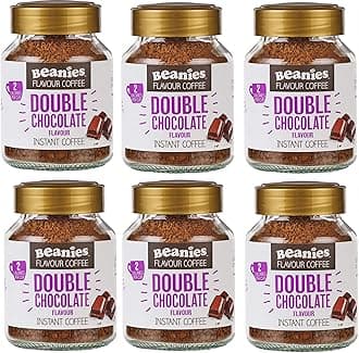 Beanies Double Chocolate Flavour Instant Coffee 50g, 6 Pack