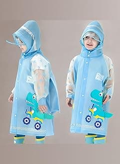 Kids Raincoats Rain Poncho Girls Boys Rain Jacket Waterproof Poncho Toddler Cartoon Rain Wear Reusable with Portable Bag S-4XL Size