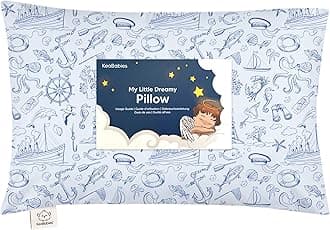 Toddler Pillow with Pillowcase - 13x18 My Little Dreamy Kids Travel Bed Pillows for Sleeping, Organic Cotton Small Pillowcase, Soft & Breathable, Machine Washable, Toddlers 2-5 years old (Nautical)