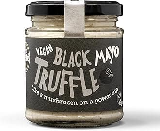 Black Truffle Mayonnaise, Works Great as a Spread, Dip, Stirred Through Mash or Partnered with Pasta and Pizza Crusts, Produced in the UK & Vegan Friendly, 180g Glass Jar