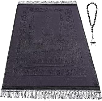 Muslim Prayer mat Extra Soft and Thick Padded Rug for Eid Travel Ramadan Islamic Gift and Great for Knees and Forehead