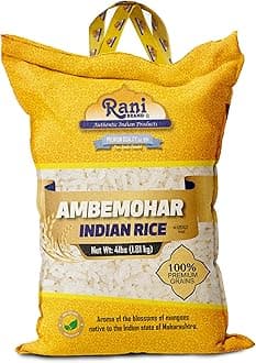 Rani Ambemohar Indian Rice 64oz (4lbs) 1.81kg Cloth Bag ~ All Natural | Gluten Friendly | Vegan | Kosher | Export Quality | Indian Origin