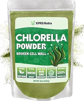 XPRS Nutra Chlorella Powder - Broken Cell Wall Chlorophyll Powder - Chlorella for Immunity - Vegan Friendly Complete Protein (8 Ounce)