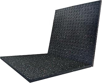 Goodhoily 2 Pack Heavy Duty Anti Vibration Pad 24" x 24"x0.6 Inch Rubber Vibration Pad -Sound Absorbing Mat- for Dryers, Fitness Equipmen,Audio Equipment(Square) Black