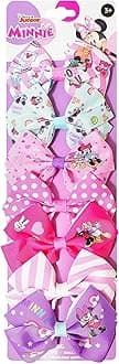 LUV HER Disney Minnie Mouse Hair Accessories Gift Set - 7 Pcs 4 Inch Bows - Alligator Clips - Ages 3+