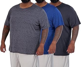 Real Essentials3 Pack: Men’s Big & Tall Tech Stretch Long-Sleeve & Short-Sleeve Dry-Fit T-Shirt (3XT-5XT)