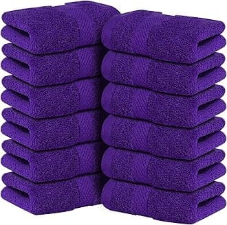 Infinitee Xclusives - 12 Pack Face Cloths |30x30 cm| 100% Cotton Wash Cloths - Ultra Soft & Highly Absorbent Fingertip Towels for Spa, Gym, Hotel & Bathroom |Profound Purple|