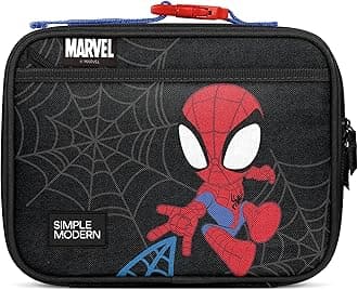 Simple Modern Marvel Spider-man Kids Lunch Box for Toddler | Reusable Insulated Bag for Boys Meal Containers for School with Exterior and Interior Pockets | Hadley Collection | Spidey Kid