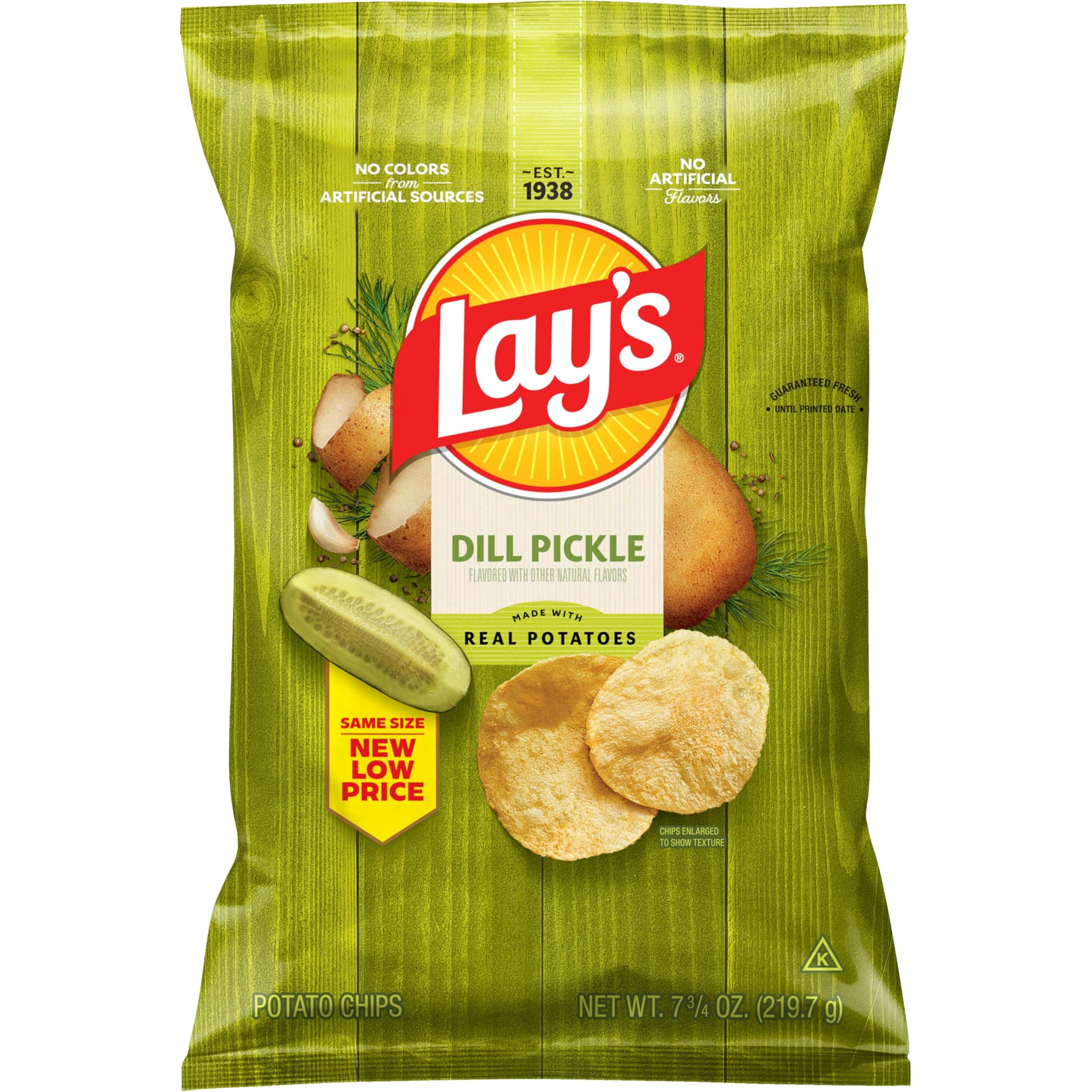 Dill Pickle Flavored Potato Chips - 7.75oz