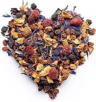 Loose Leaf Tea No Caffeine with Raspberry, Cornflower, Rosehip & Hibiscus (4oz.) – Fruit Tea Summer Herbal Infusion with Wild Berries