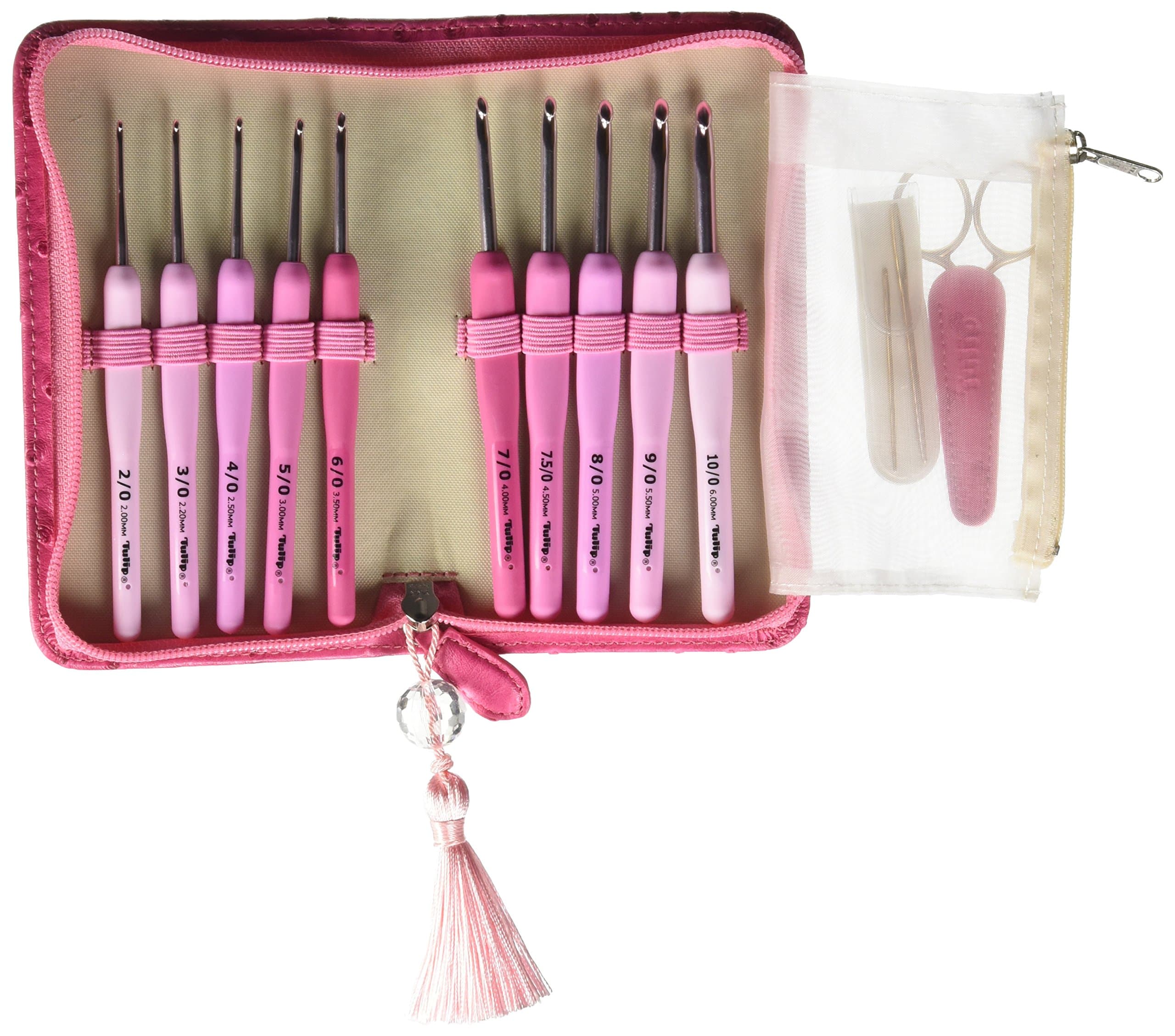Etimo Rose Crochet Hook Set, multicolor, 2,2.5,3.0,3.5,4.0,4.5,5.0,5.5,6.0 millimeters