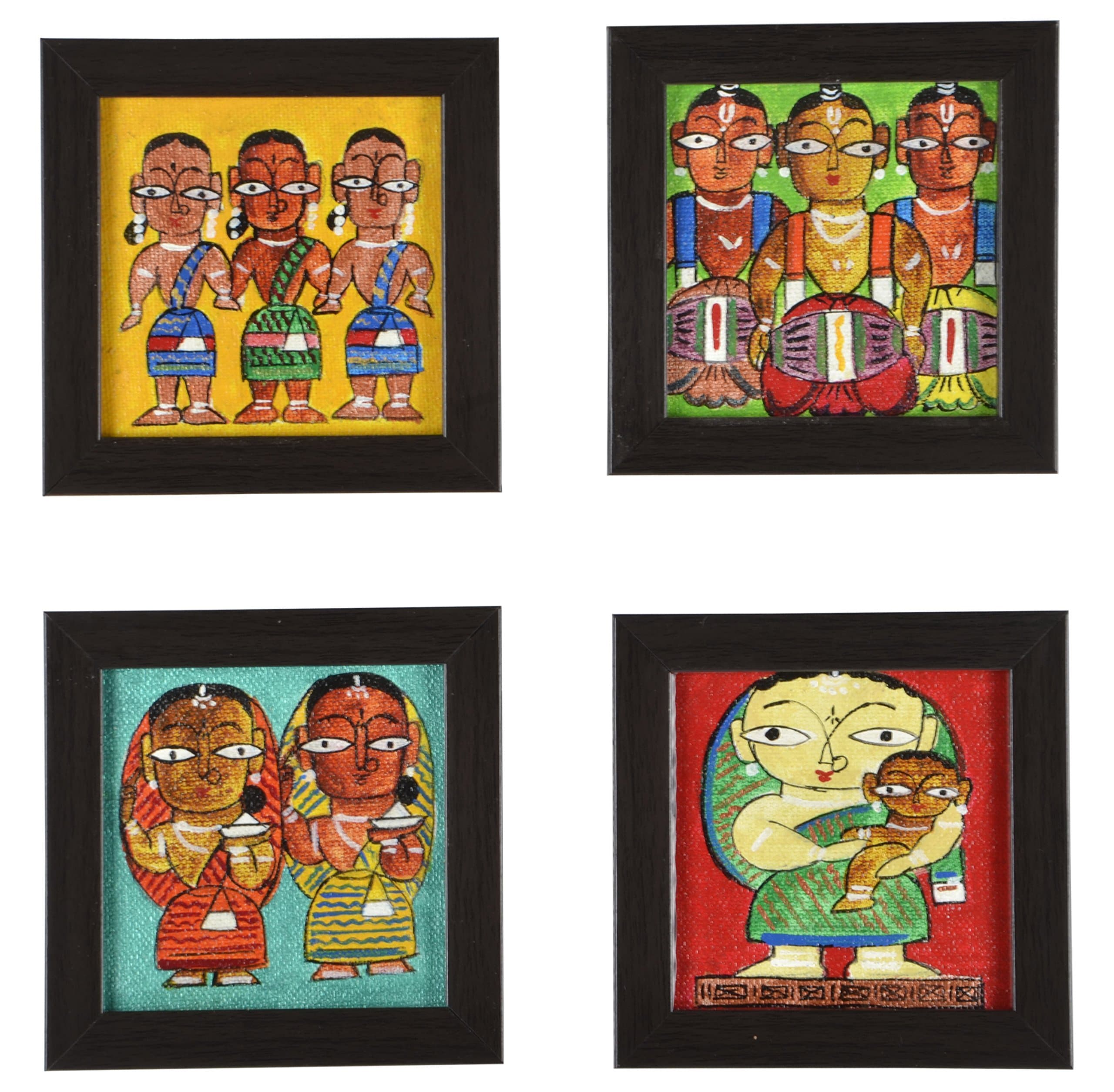 Myraa Creations Hand Painted Coasters For Coffee Table,Set Of 4