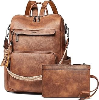 Vegan Leather Laptop Backpack for Women 15.6 inch Work Backpack Fashion Travel Backpack Purse for Travel College Work