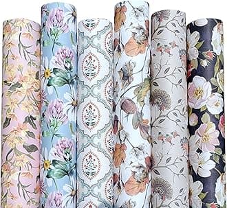 aakarPack Of 6, Gift Wrapping Paper Sheet, Gift Paper - New Florals,Multicolor