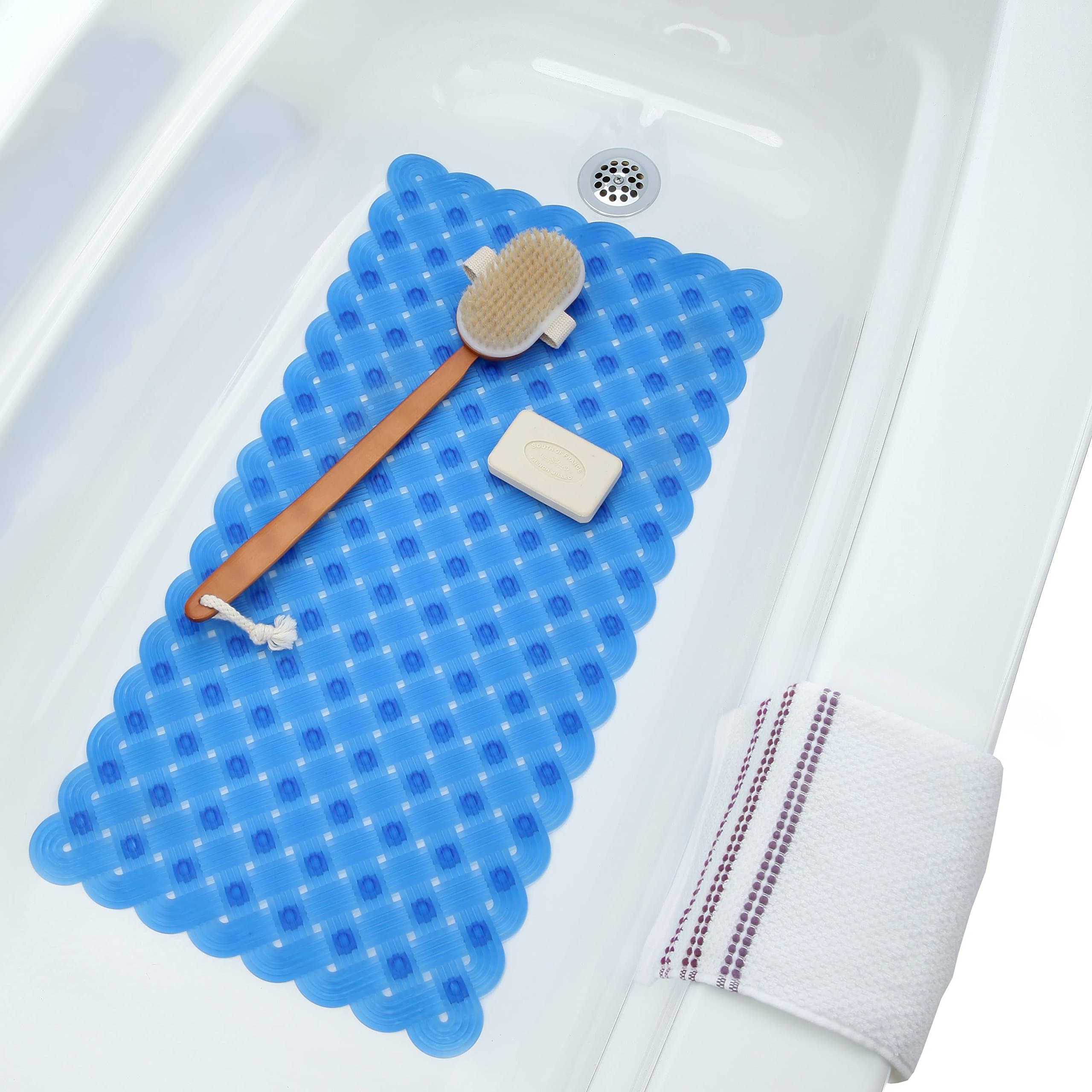 Wide Weave Bath Mat - Blue