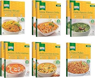 Ashoka 1932 Gluten-Free Meal Kits, Vegan Tofu Paneer Assortment, All-Natural Variety Pack, Heat & Eat Travel Friendly Meals, Authentic Indian Food with No Preservatives, Pack of 10