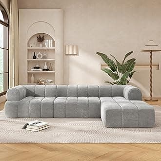 122" Modern L-Shaped Sectional Sofa with High-Density Fully Compressed Sponge and Chaise Lounge,2-Piece Set,Fully Assembled Right Hand Facing, Perfect for Living Room,Lounge (Gray_94)