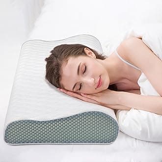 Fityou Memory Foam Pillow,Ergonomic Neck Support Pillow,Sleeping Pillow with Zip for Side Sleepers,Back Sleepers,Washable Pillow Case,60 x 35 cm