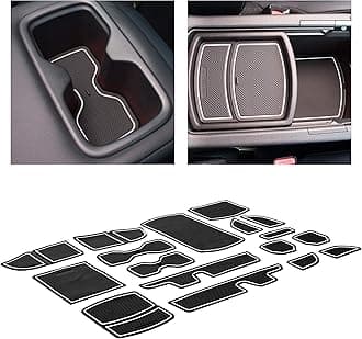 CupHolderHerofits Honda Accord Accessories 2018-2022 Premium Custom Interior Non-Slip Anti Dust Cup Holder Inserts, Center Console Liner Mats, Door Pocket Liners 17pc Set (White Trim)