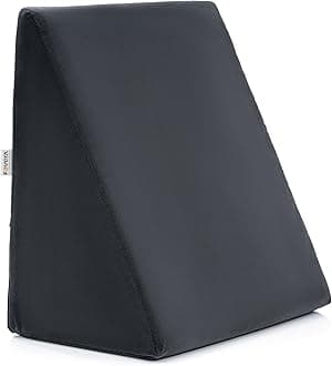 FOVERA Wedge Pillow | Cushion for Bed, Orthopedic Memory Foam Back Support | for Acid Reflux, Snoring, GERD, Leg Elevation (Dark Grey, 18L x 17.5W x 11H Inch)