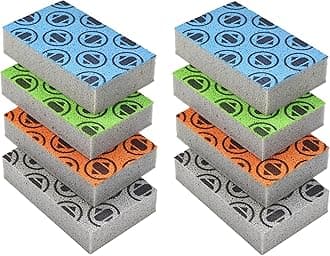 Sponge Set - Modern, Odor-Free Cleaning Sponges with Non-Abrasive Scouring Pad for Dishes & More Orange,blue,green,grey 8 Sponges