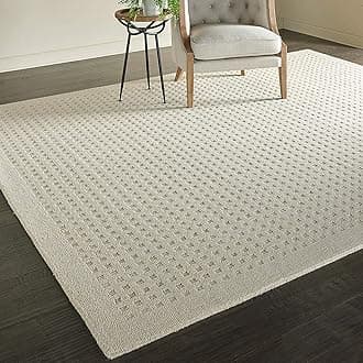 ZARACARPETS Solid Plain Exported Quality Hand Made Carpets and Rugs Size 4 Feet by 6 Feet (4x6 feet) Loop Offwhite