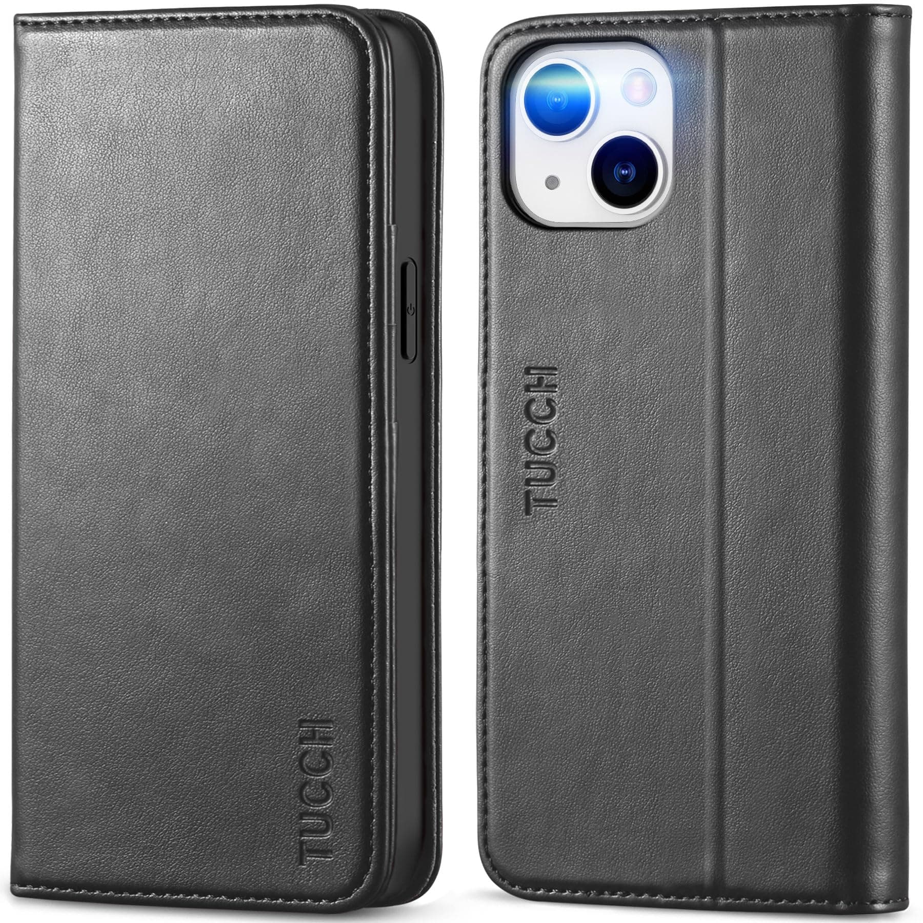 Case Wallet for iPhone 14 6.1", [3 Card Holder] Slots [RFID Blocking] Stand Flip Folio PU Leather Cover, with [TPU Shockproof Interior Case] Compatible with iPhone 14 2022, Classic Black