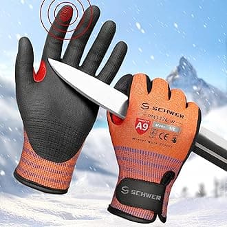 Schwer FreezeGuard-X Winter Work Gloves for Men and Women, ANSI A9 Cut Resistant Gloves for Extreme Protection, Freezer Glove With Super Grip, Thermal Insulated, PM3326-W (L,2 Pairs)