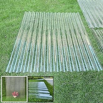 Clear Roofing Panel, 1mm Corrugated Roofing Panels, Cladding Walling Sheeting, Fiberglass Daylighting Panels, Greenhouse Shed Roof Panel, Roofing Sheet, Easy to Roll and Cut(Clear,35x75in)