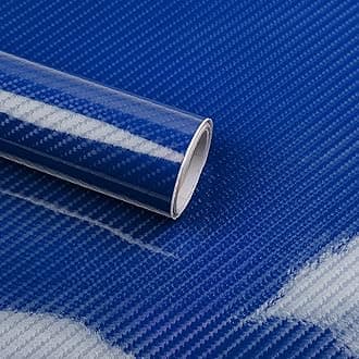 Lypumso 6D Blue Carbon Fiber Vinyl Wrap, Super Glossy Car Wrap Film Featuring Bubble Free Air Release Technology, Car Wrapping Sticker DIY Car Decal Sheet Automotive Interior Exterior Sheet 1ft x 10ft