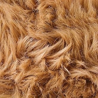 Faux Fur Fabric Shaggy Craft Fur Squares for Crafts,Gnomes,Costume,Camera Floor,Decoration (20×20 inches, Camel)