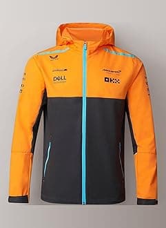 McLaren Formula One Team - Official 2023 Formula 1 Merchandise - Replica Team Lightweight Rain Jacket - Papaya/Phantom - Men's (XXXL)