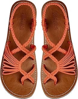 Capana Woven Women's Flat Sandals - Strappy Braided Sandals, Beach Sandals for Women Dressy Summer, Rope Bohemian Sandals, Spring Casual Womens Shoes, Comfy Boho Flats for Teen Girls – Banyan