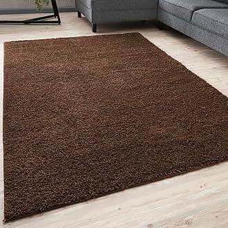 THE RUGS Living Room Rug - Shaggy Soft And Elegant Carpets For The Bedrooms And Kitchen, Easy To Clean, Many Different Sizes (140x200 cm, Brown)