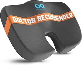 Everlasting Comfort Memory Foam Seat Cushion for Back, Coccyx, & Tailbone Pain Relief - Work, Desk, Car, Gaming, and Home Office Accessories - Sciatica Chair Cushion Pad(Gray)