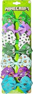 Minecraft Kids Hair Bows - 7 Pcs 4 Inch Bundle - Hair Accessories Gift Set - Hair Bows for Kids - Multicolor Hair Clip with Alligator Clip - Ages 3 +
