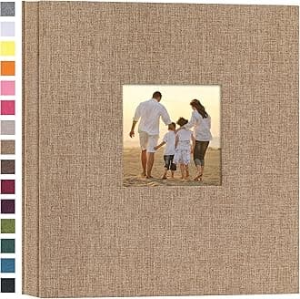 potricher Linen Hardcover Photo Album 4x6 1000 Photos Large Capacity for Family Wedding Anniversary Baby Vacation (Khaki, 1000 Pockets)