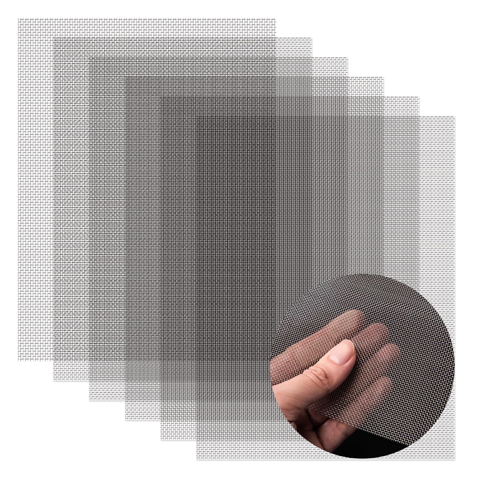 6 Pack 6x8 Inch Wire Mesh, 20 Mesh Stainless Steel Mesh, Never Rust Sturdy Metal Mesh Screen for DIY Projects, Vent, Cage, Garden, Window Screen, Filter Mesh