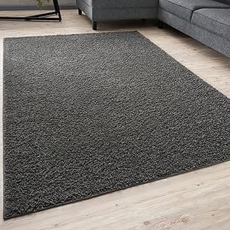 THE RUGS Living Room Rug - Shaggy Soft And Elegant Carpets For The Bedrooms And Kitchen, Easy To Clean, Many Different Sizes (80x150 cm, Dark Grey)