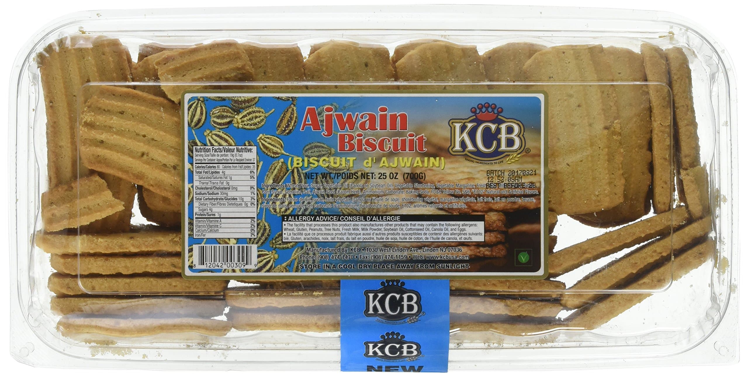 KCB, Ajwain Biscuits, 700 Grams(gm)