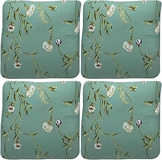 House of Quirk Polyester Throw Pillow Case Cushion Cover Home Sofa Decorative (16.5x16.5 inch, Green Autumn) -4 Pieces