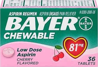 Bayer Children's Chewable, Children's Aspirin Pain Reliever, ct 81 Mg, Cherry, 36 Count