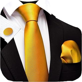 3.15"（8cm） Solid Color Necktie and Pocket Square Cufflinks Sets For Men + Gift Box