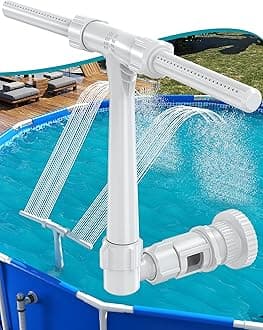 Pool Fountain for Above and In-Ground Pools, Adjustable Dual Spray Waterfall Sprinkler Cooler for Pool, Swimming Pool Spa Water Fountain, High-Pressure Pool Spray Fountain