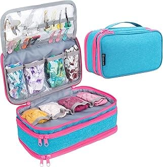 KISLANEBaby Girl Hair Accessories Storage Bag, Soft Headbands Holder, Barrette, Bows, Hair Ties, Pins, Clips Storage Bag for Girls, Baby Mittens Storage Travel Bag with Multi-Compartment