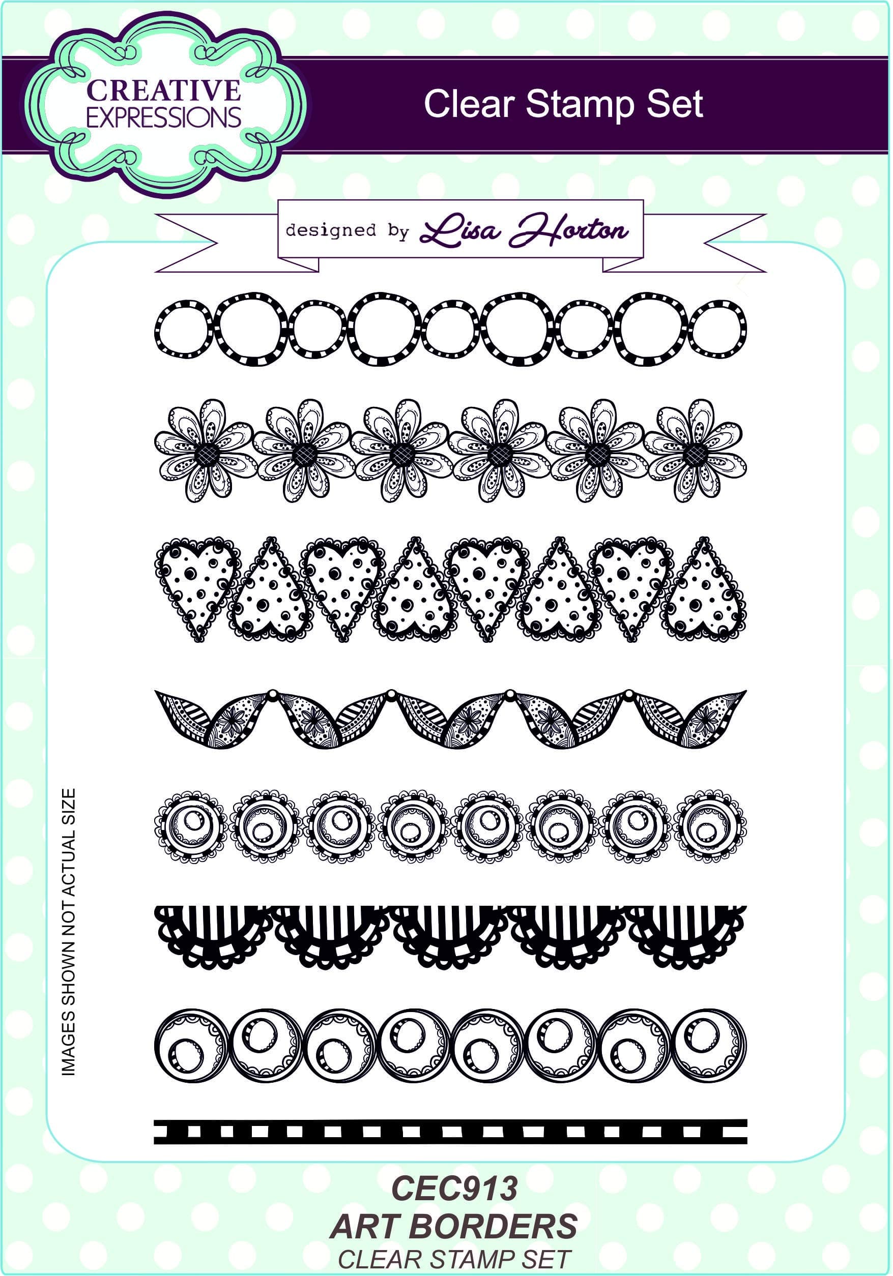 Lisa Horton - Art Borders - A5 Clear Stamp Set