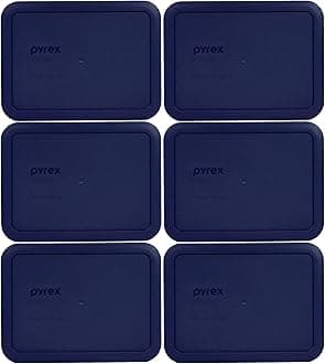 Pyrex 7210-PC Rectangle Dark Blue 3 Cup Storage Lid for Glass Dish (6, Dark Blue)
