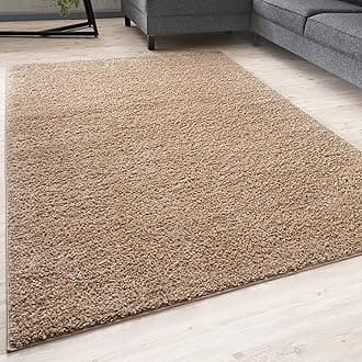 – Living Room Rug - Shaggy Soft And Elegant Carpets For The Bedrooms And Kitchen, Easy To Clean, Many Different Sizes (60x110 cm, Beige)